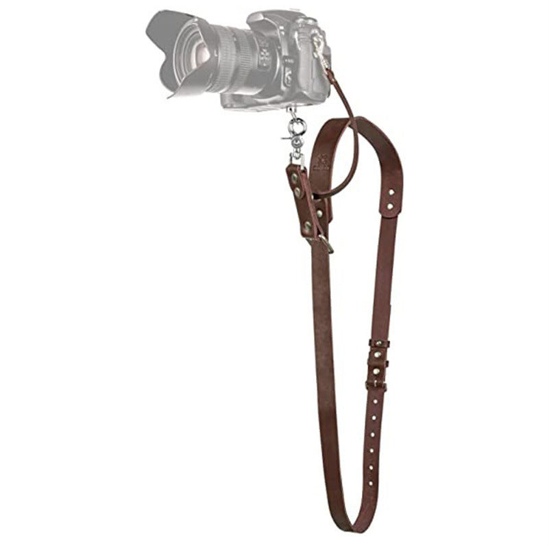 Coffee Adjustable Genuine Leather Camera Strap - Crossbody Shoulder Sling for DSLR/SLR(The camera is a prop and is not included) Tristar Online