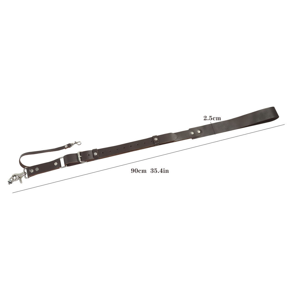 Black Adjustable Genuine Leather Camera Strap - Crossbody Shoulder Sling for DSLR/SLR(The camera is a prop and is not included) Tristar Online