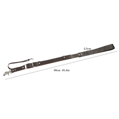 Black Adjustable Genuine Leather Camera Strap - Crossbody Shoulder Sling for DSLR/SLR(The camera is a prop and is not included) Tristar Online