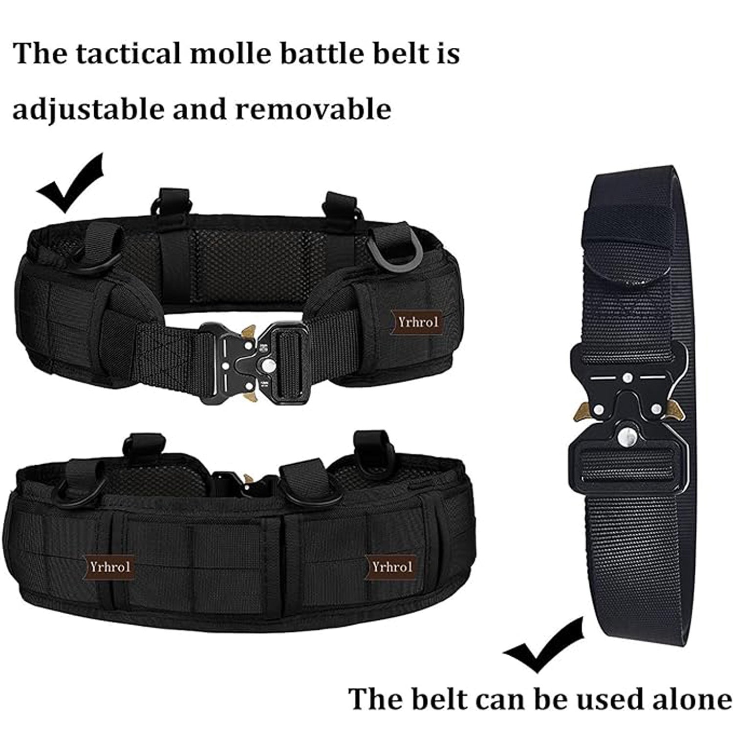 Khaki Adjustable Tactical Battle Belt Set - Padded MOLLE Outer & Nylon Inner Belt Tristar Online
