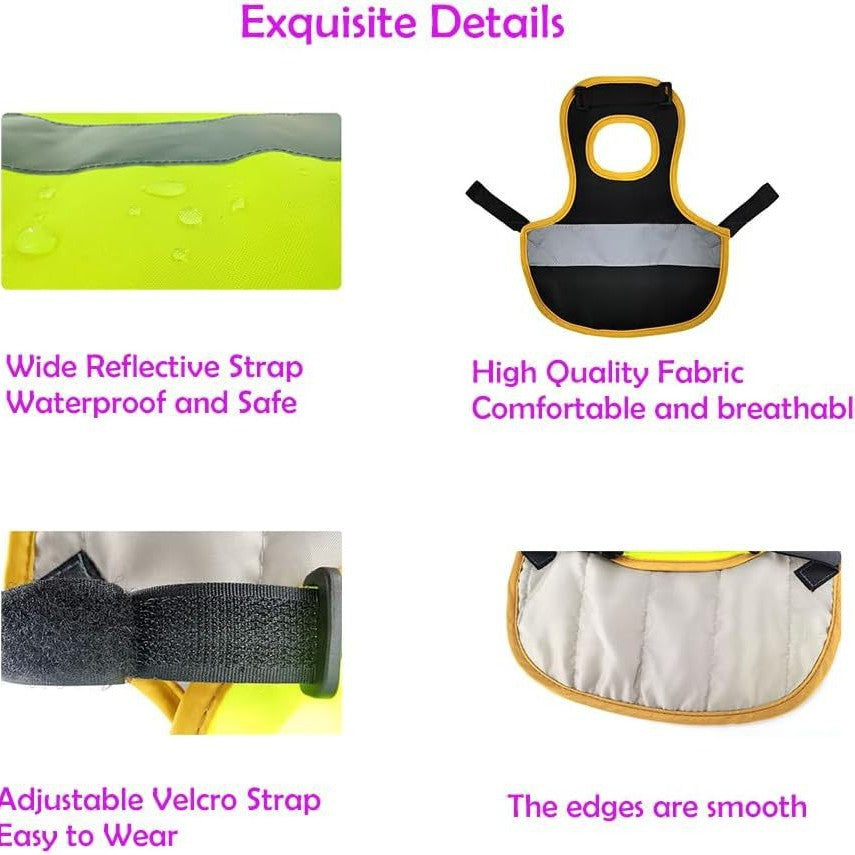 4 Pcs Fluorescent Green High Visibility Chicken & Duck Safety Vest - Reflective Poultry Jacket Tristar Online