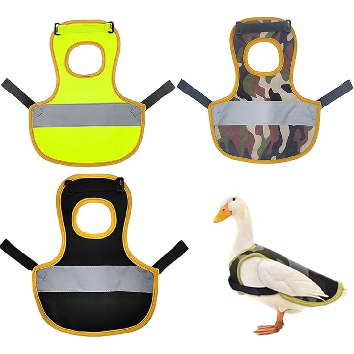 4 Pcs Camouflage Green High Visibility Chicken & Duck Safety Vest - Reflective Poultry Jacket Tristar Online