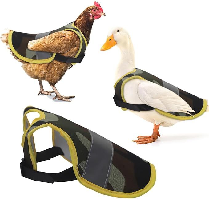 4 Pcs Camouflage Green High Visibility Chicken & Duck Safety Vest - Reflective Poultry Jacket Tristar Online