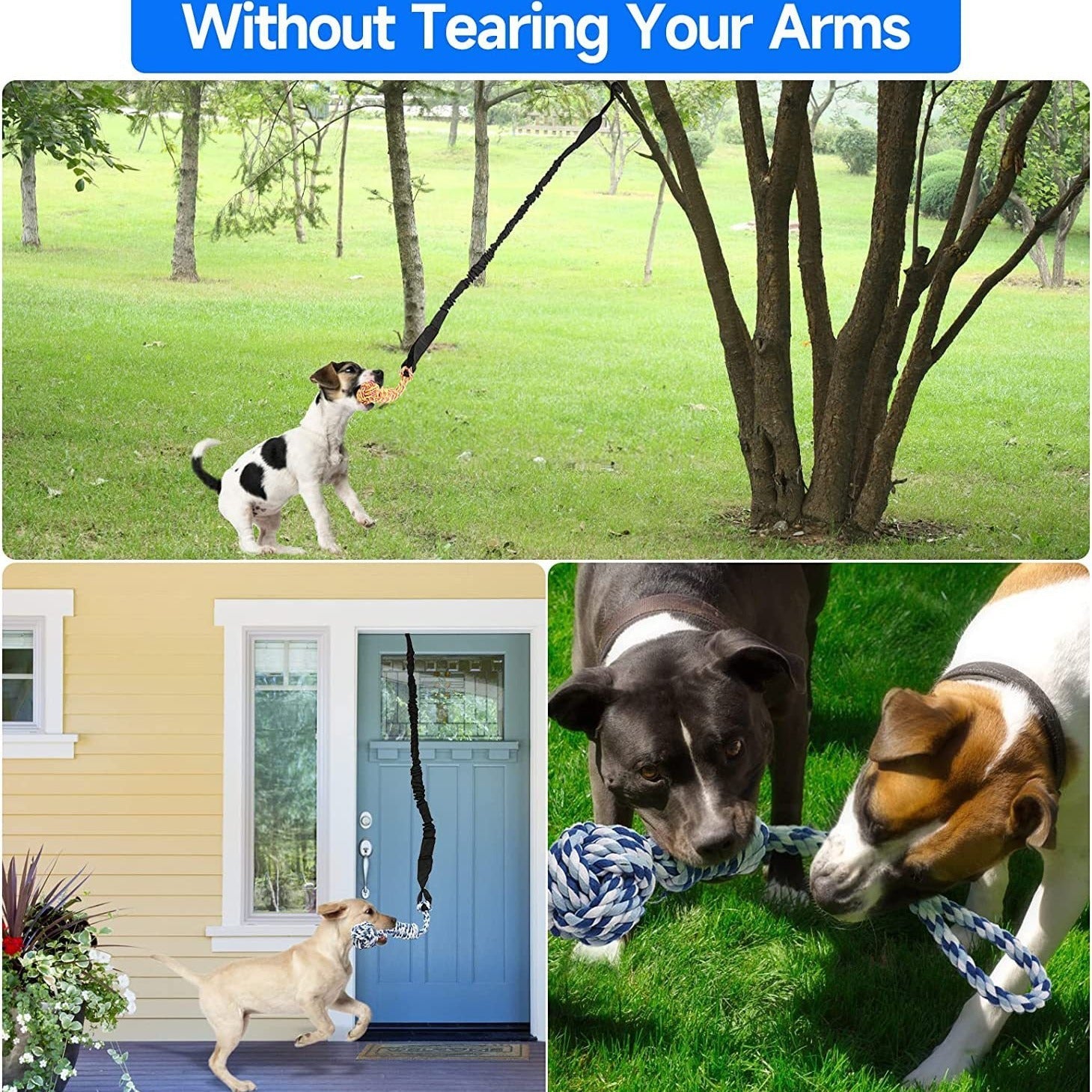 Grey And Colored Cotton Balls Interactive Bungee Dog Tug Toy - Hanging Rope Ball for Solo Play & Exercise Tristar Online