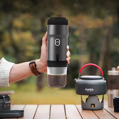 Silver 3-in-1 Portable Electric Espresso Maker - Rechargeable Travel Coffee Machine for Capsules & Ground Coffee Tristar Online