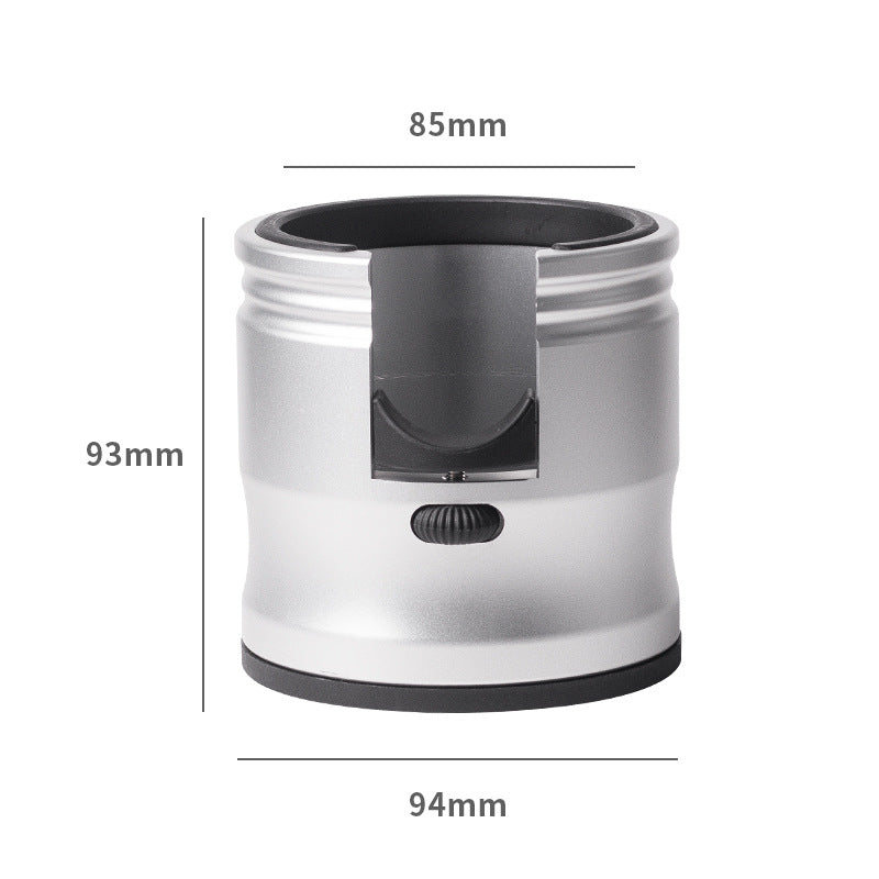 Silver Round Professional Aluminum Espresso Tamping Station - Adjustable Portafilter Holder Stand Tristar Online