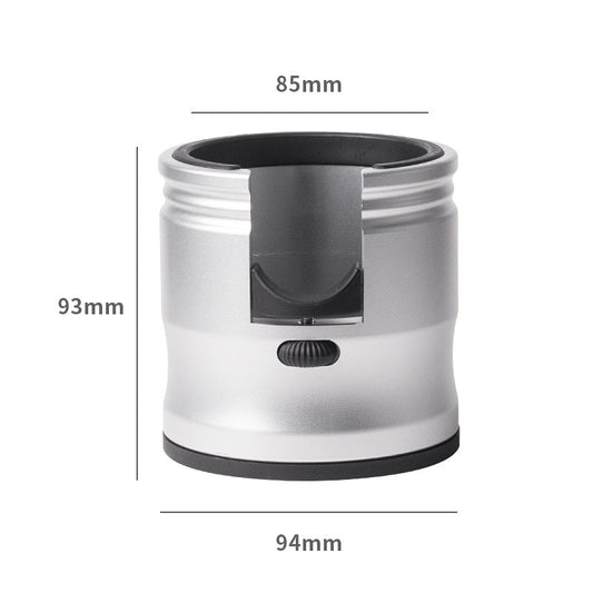 Silver Round Professional Aluminum Espresso Tamping Station - Adjustable Portafilter Holder Stand Tristar Online