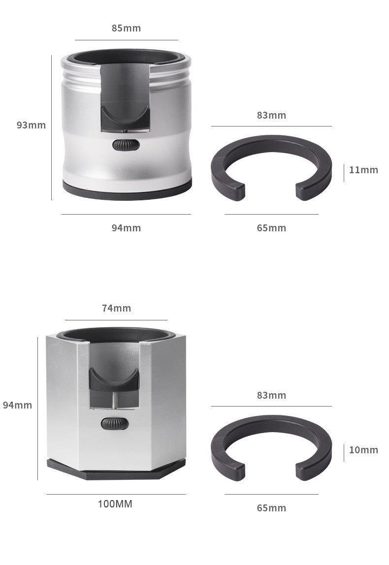 Silver Round Professional Aluminum Espresso Tamping Station - Adjustable Portafilter Holder Stand Tristar Online