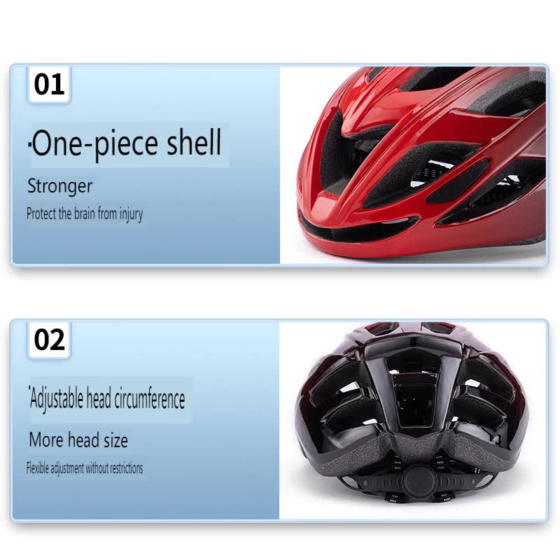 Red And Black Gradient Lightweight Adult Bicycle Helmet - Adjustable Fit Road & Mountain Bike Safety Headgear (57-62cm) Tristar Online