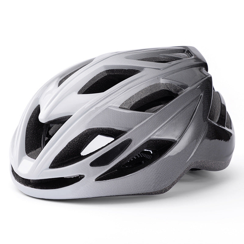 White And Black Gradient Lightweight Adult Bicycle Helmet - Adjustable Fit Road & Mountain Bike Safety Headgear (57-62cm) Tristar Online