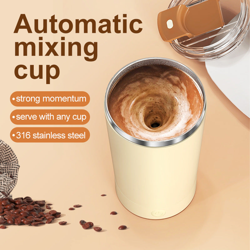 White 316 Stainless Steel Rechargeable Electric Self-Stirring Mug - 420ml Automatic Mixing Cup with Magnetic Rotor Tristar Online