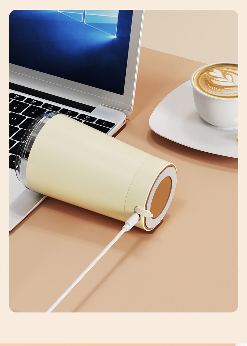 White 316 Stainless Steel Rechargeable Electric Self-Stirring Mug - 420ml Automatic Mixing Cup with Magnetic Rotor Tristar Online