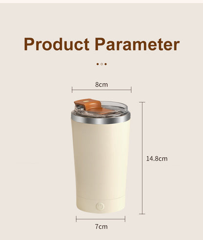 White 316 Stainless Steel Rechargeable Electric Self-Stirring Mug - 420ml Automatic Mixing Cup with Magnetic Rotor Tristar Online