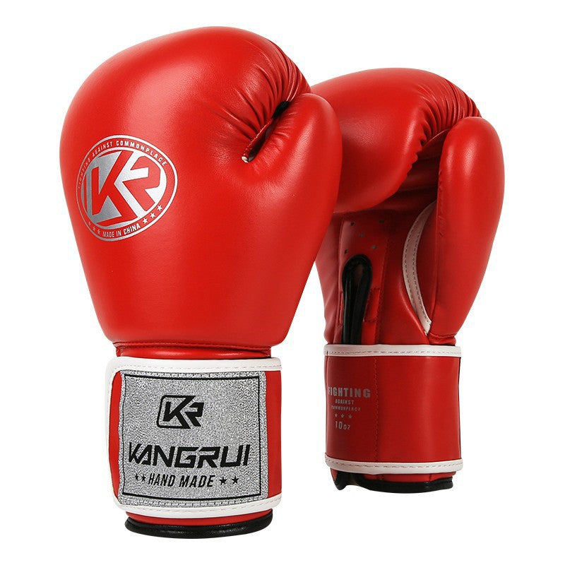 Red And Silver Durable 8oz PU Leather Boxing Gloves - Padded & Ventilated for Training Tristar Online