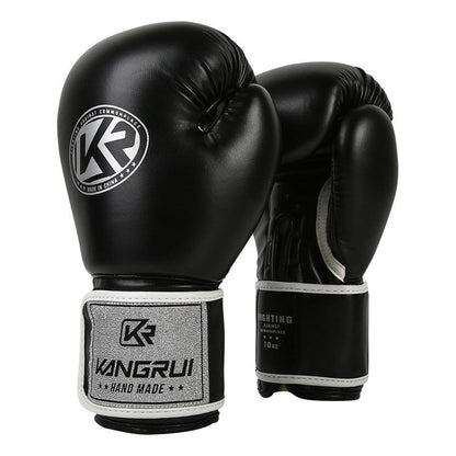 Black And Silver Durable 8oz PU Leather Boxing Gloves - Padded & Ventilated for Training Tristar Online
