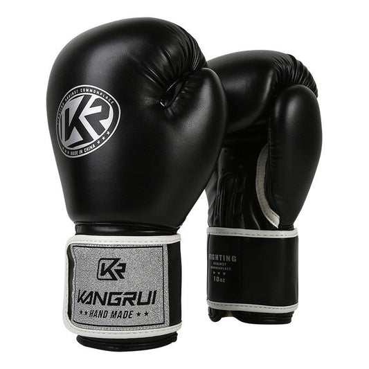Black And Silver Durable 8oz PU Leather Boxing Gloves - Padded & Ventilated for Training Tristar Online