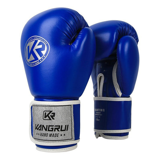 Blue And Silver Durable 8oz PU Leather Boxing Gloves - Padded & Ventilated for Training Tristar Online