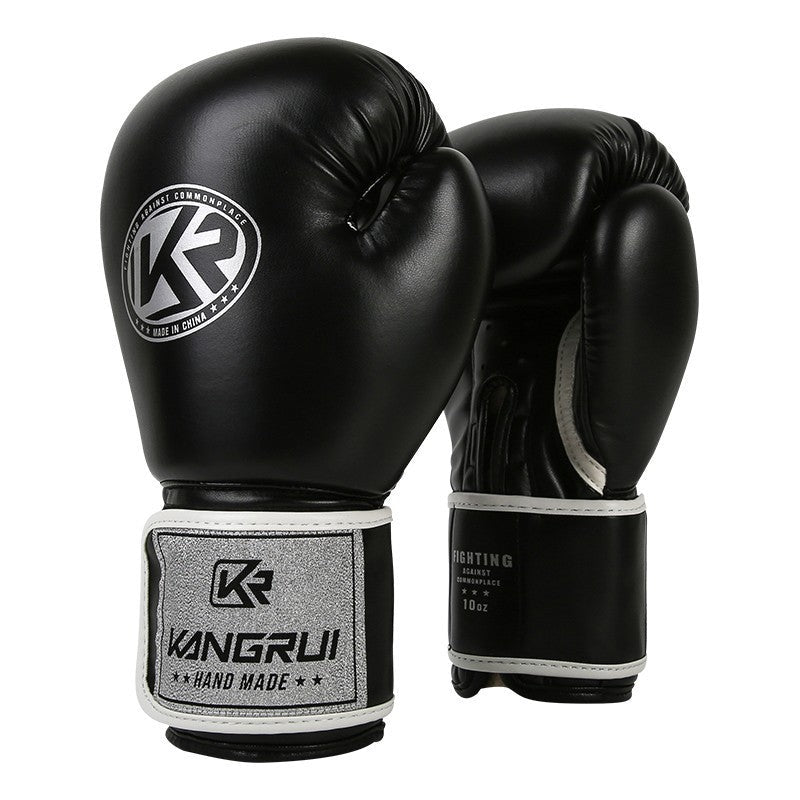 Black And Silver Durable 10oz PU Leather Boxing Gloves - Padded & Ventilated for Training Tristar Online