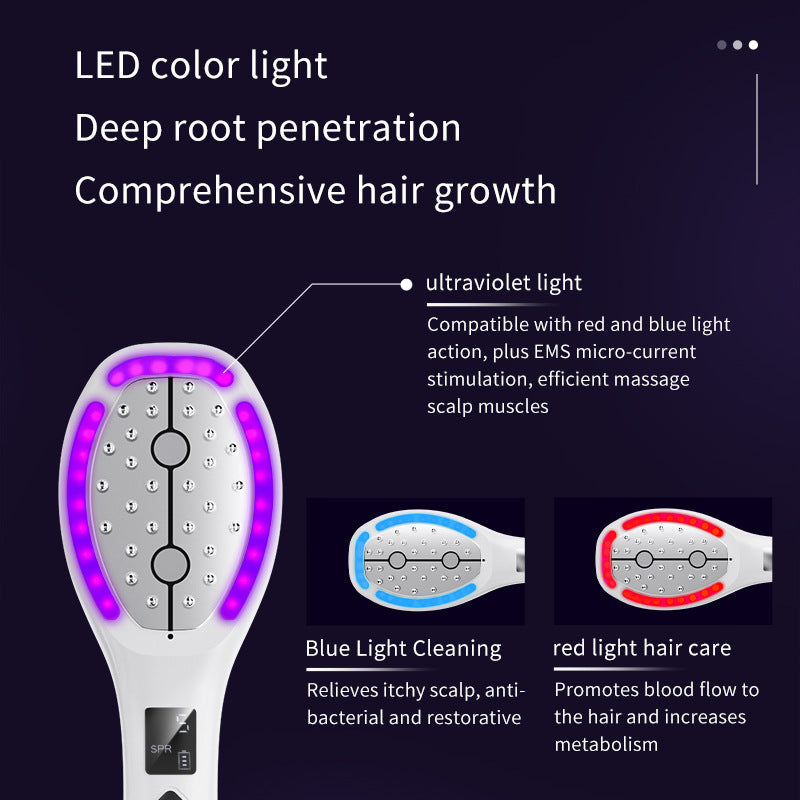 Revitalizing LED Hair Growth Comb: EMS Microcurrent, Red & Blue Light Therapy, Scalp Massager Tristar Online