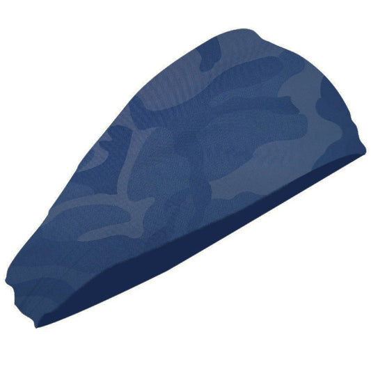 Camouflage Blue 5-Pack Wide Sports Headbands for Women - Non-Slip Yoga Headwraps with Sweat-Wicking Fabric (88% Nylon+12% Spandex) Tristar Online
