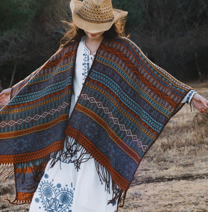 Green Elegant Jacquard Knit Shawl Wrap - Versatile Oversized Scarf (150cm x 130cm) Tristar Online