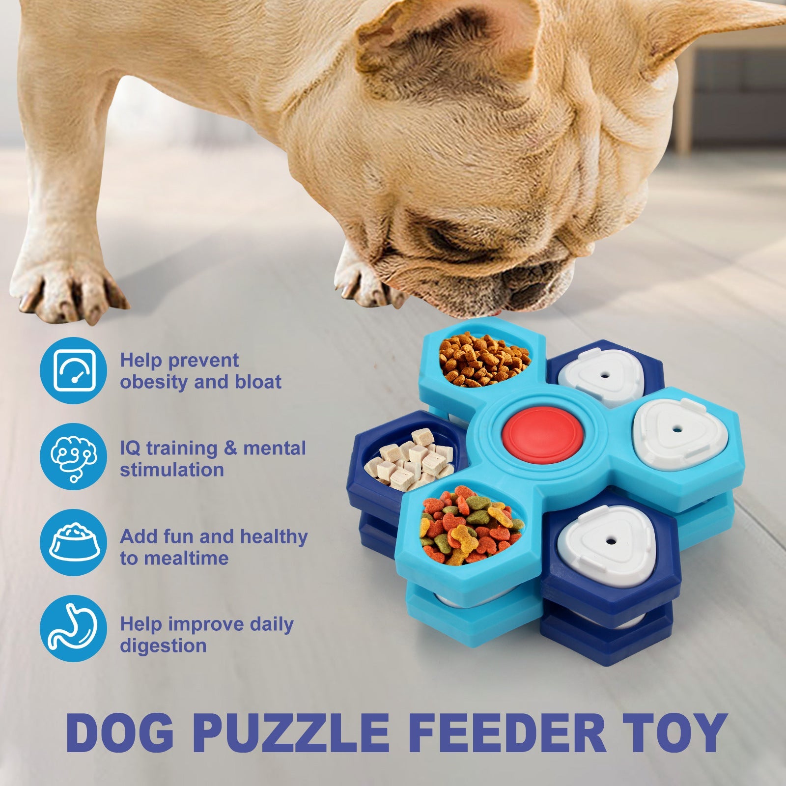 2Pcs Interactive Dog Puzzle Toy - 4 Spinning Layers Treat Dispensing Feeder for Mental Stimulation Tristar Online