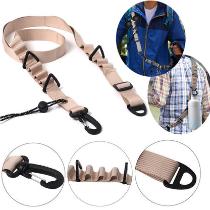 Black 4 PCS Heavy-Duty Outdoor Utility Strap - Multi-Purpose Camping Gear & Bottle Hanging Lanyard Tristar Online