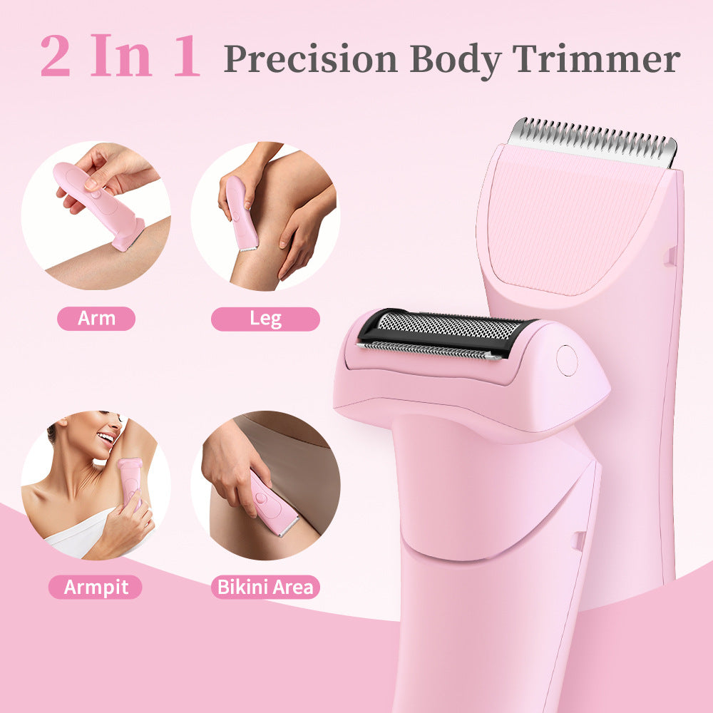 Pink 2-in Women's Electric Body & Bikini Trimmer Kit - Painless Ultra-Close Shaver Tristar Online