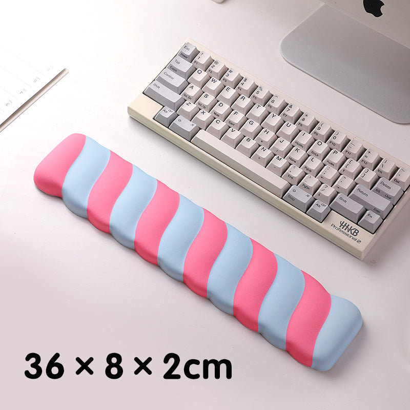 Blue 2PCS Ergonomic Wavy Keyboard Wrist Rest - Comfortable Typing Support Cushion Tristar Online