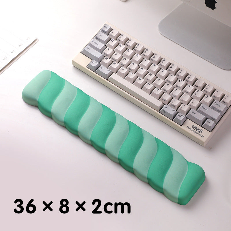 Green 2PCS Ergonomic Wavy Keyboard Wrist Rest - Comfortable Typing Support Cushion Tristar Online
