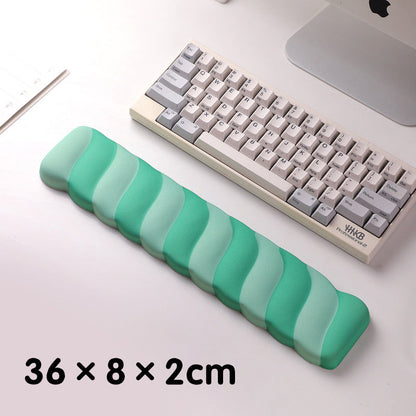 Green 2PCS Ergonomic Wavy Keyboard Wrist Rest - Comfortable Typing Support Cushion Tristar Online