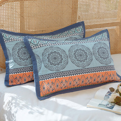 Orange Blue Premium 6-Layer Cotton Gauze Pillowcase Pair - Ultra Soft & Breathable (56x80cm) Tristar Online