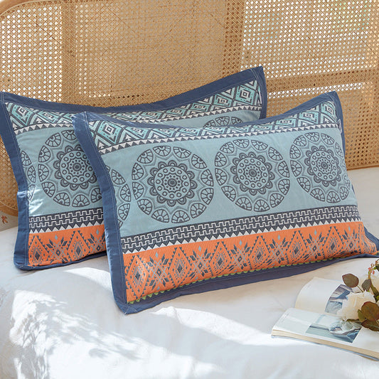 Orange Blue Premium 6-Layer Cotton Gauze Pillowcase Pair - Ultra Soft & Breathable (56x80cm) Tristar Online