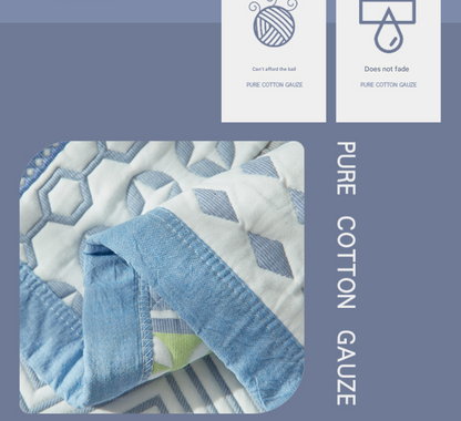 Orange Blue Premium 6-Layer Cotton Gauze Pillowcase Pair - Ultra Soft & Breathable (56x80cm) Tristar Online