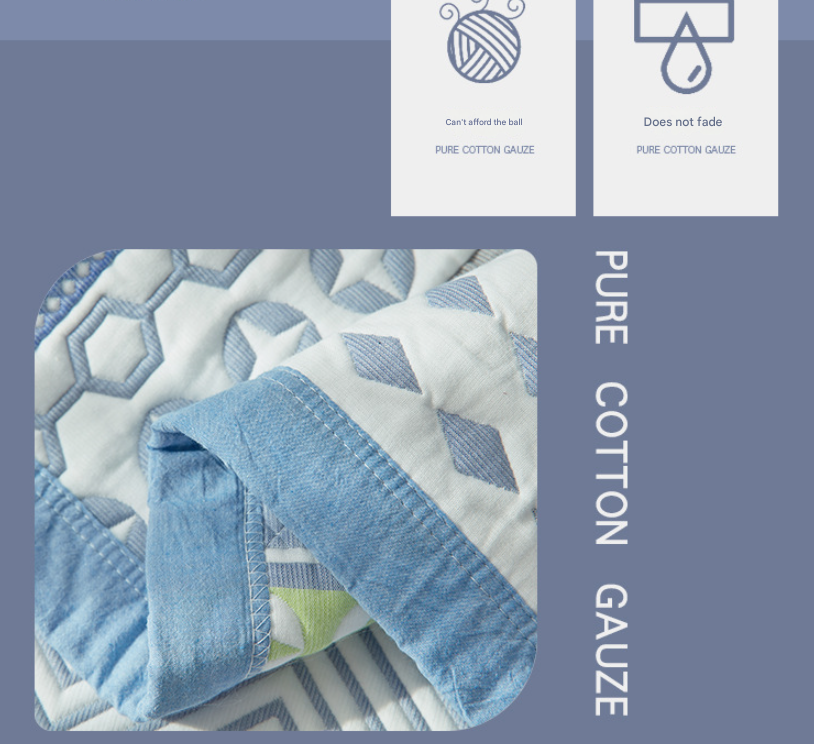 Colorful Mia Premium 6-Layer Cotton Gauze Pillowcase Pair - Ultra Soft & Breathable (56x80cm) Tristar Online