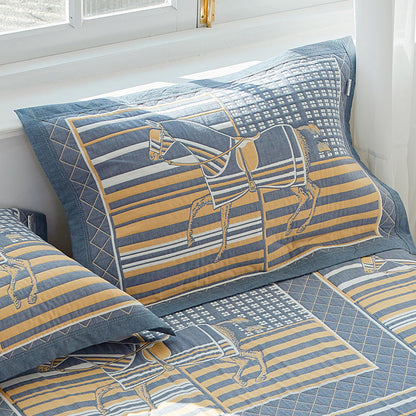 Horse Race Stallion Premium 6-Layer Cotton Gauze Pillowcase Pair - Ultra Soft & Breathable (56x80cm) Tristar Online