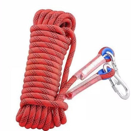 Red Polyester (for home use) Without Wire Core Heavy Duty Adjustable Clothesline Set (2 Pack) - 15m Steel Wire Core Nylon Rope with Hooks for Outdoor & Camping Tristar Online
