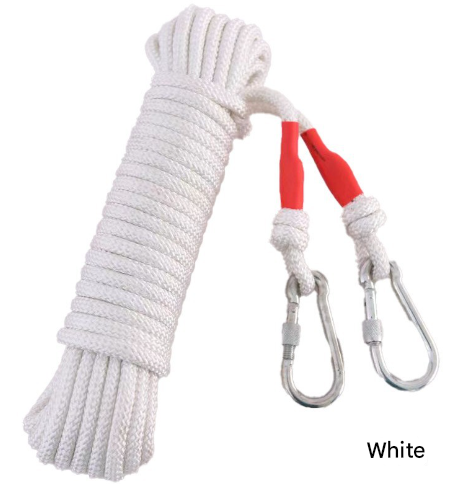 White Polyester (for home use) Without Wire Core Heavy Duty Adjustable Clothesline Set (2 Pack) - 15m Steel Wire Core Nylon Rope with Hooks for Outdoor & Camping Tristar Online