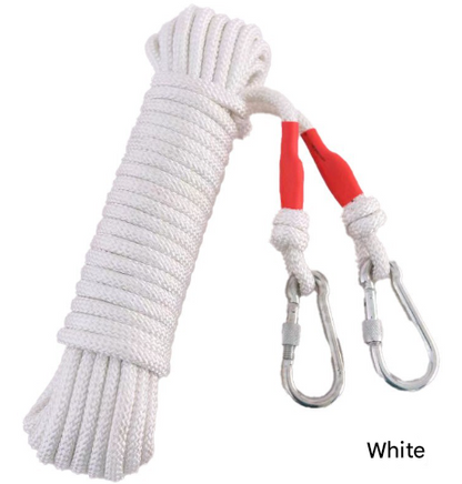 White Polyester (for home use) Without Wire Core Heavy Duty Adjustable Clothesline Set (2 Pack) - 15m Steel Wire Core Nylon Rope with Hooks for Outdoor & Camping Tristar Online