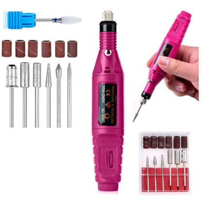 Regular Set With Corn Head Portable Electric Nail Drill Kit - USB Manicure Pedicure Polishing & Shaping Tool Set Tristar Online