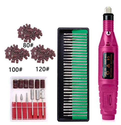 Regular Set With Long Grinding Pin + Sanding Ring Portable Electric Nail Drill Kit - USB Manicure Pedicure Polishing & Shaping Tool Set Tristar Online
