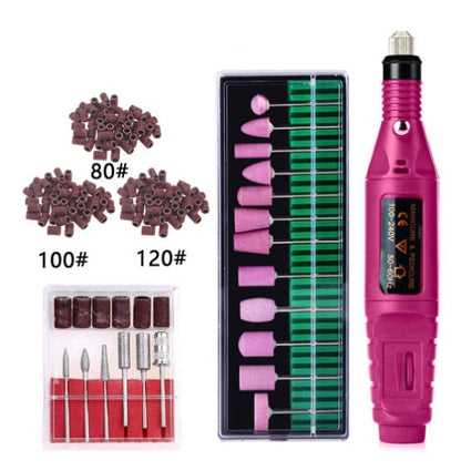 Regular Set With Ceramic Grinding Pin + Sanding Ring Portable Electric Nail Drill Kit - USB Manicure Pedicure Polishing & Shaping Tool Set Tristar Online