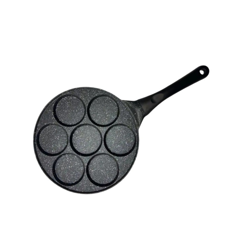 Black Flat 7-hole + Black Handle (Gas Model) Non-Stick Pancake Pan - 7-Hole Fun Shapes Breakfast Griddle (27cm) Tristar Online