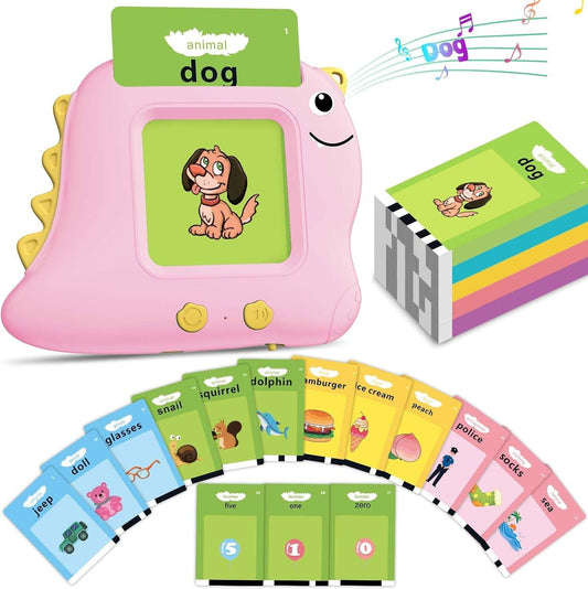 Little Pink Dinosaur [112 cards] Bilingual Early Learning Flash Card Reader - Interactive Audio Toy for Toddlers Tristar Online