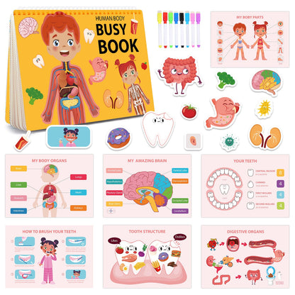 Interactive Human Body Busy Book Set (2 Books) - Educational Quiet Learning Toy for Toddlers Tristar Online