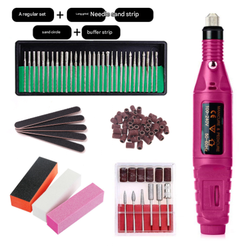 Long Grinding Needles (7-in-1) Electric Nail Drill Kit - USB Manicure Pedicure Polishing & Shaping Tool Set Tristar Online