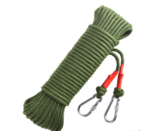 Green With Wire Core Heavy Duty Adjustable Clothesline Set (4 Pack) - 15m Steel Wire Core Nylon Rope with Hooks for Outdoor & Camping Tristar Online