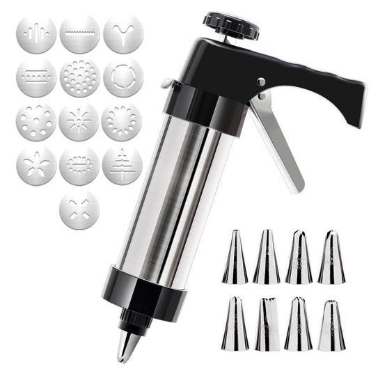 Black Deluxe Cookie Press & Icing Gun Set - 13 Discs & Multiple Nozzles for Baking & Decorating Tristar Online