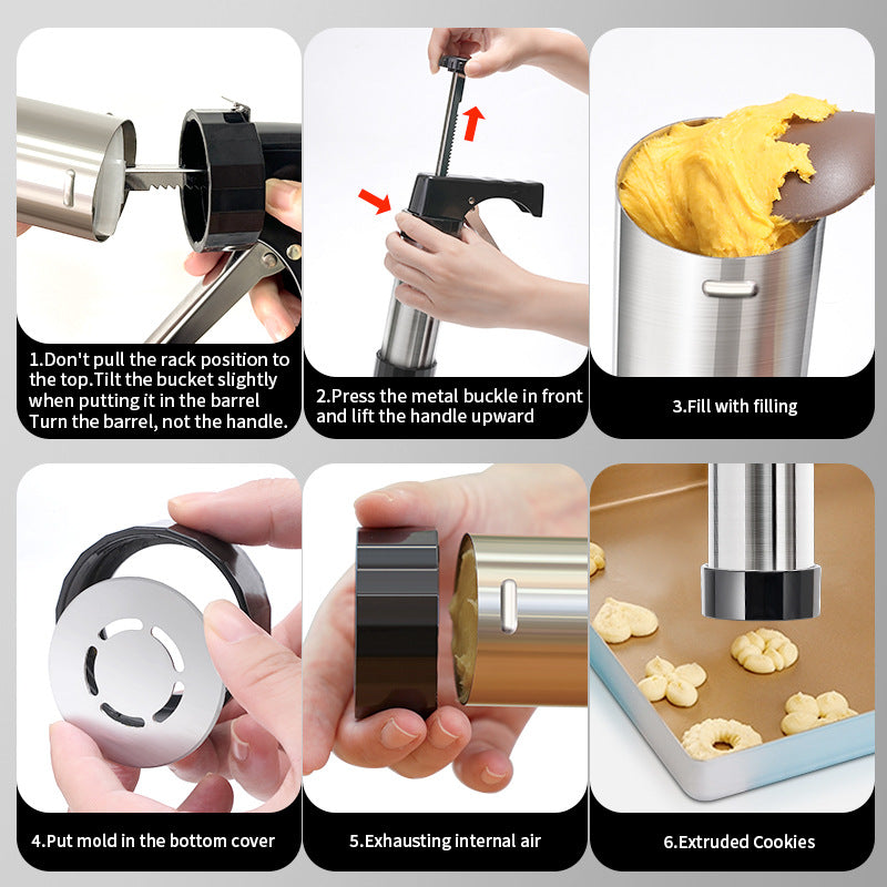 Black Deluxe Cookie Press & Icing Gun Set - 13 Discs & Multiple Nozzles for Baking & Decorating Tristar Online