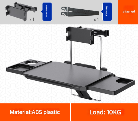 Bilateral Elongation Load Capacity 10kg Multi-Function Car Steering Wheel & Seat Back Tray - Foldable Desk with Drink Holder Tristar Online